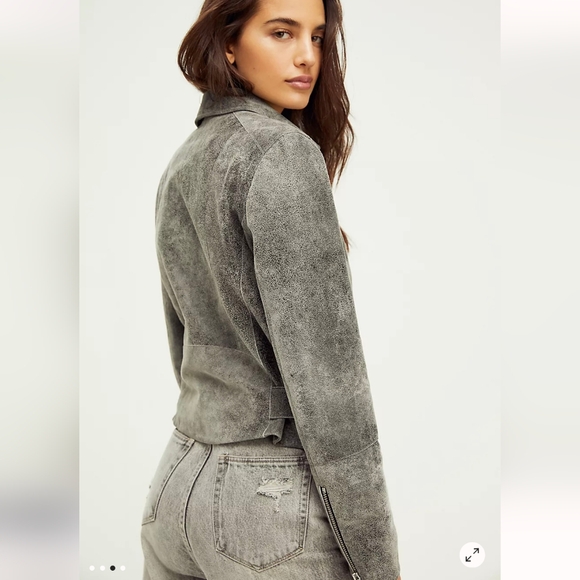 Free People Romance Was Born Genuine Leather Jacket - Picture 4 of 8